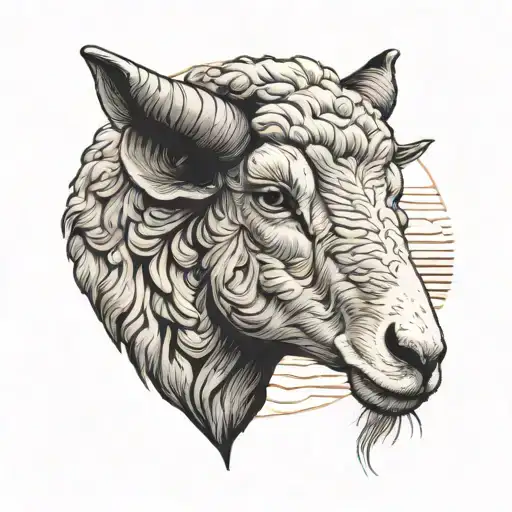 Sunset Sky Old Lady Sheep