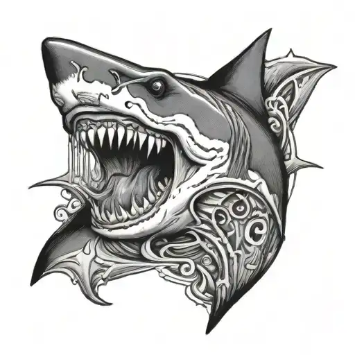 Shark Biting A Skull