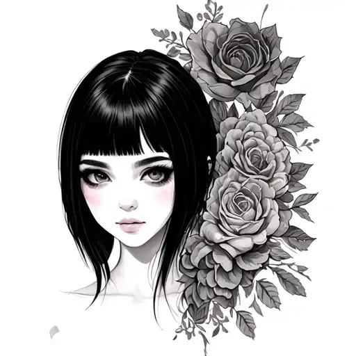 Girl With Straight Black Hair