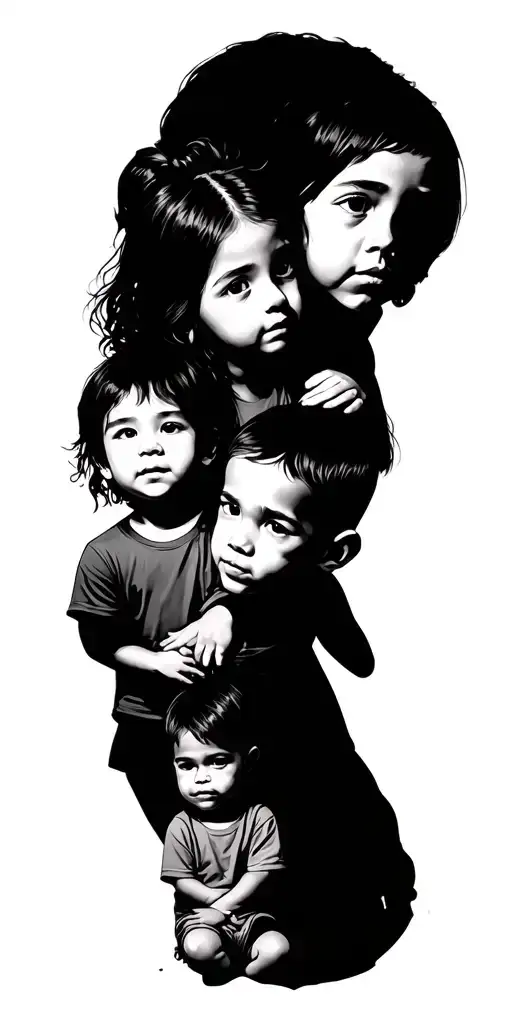 4 Kids 1 Girl And 3 Boys Surrounded By Elements