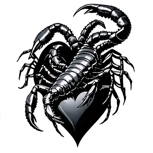Scorpion Over A Black Heart Military