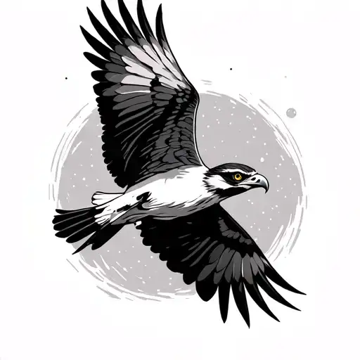 Osprey Bird Flying Toward Space