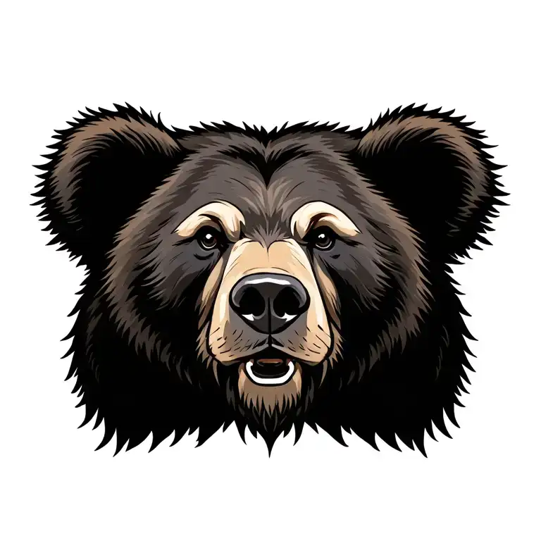 Bear Head Traditional Style Tattoo Featuring