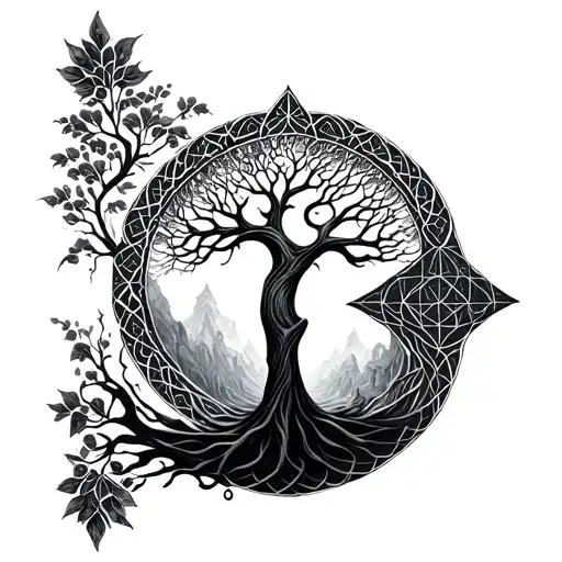 Sacred Geometry Tree If Life Double Helix Intertwined