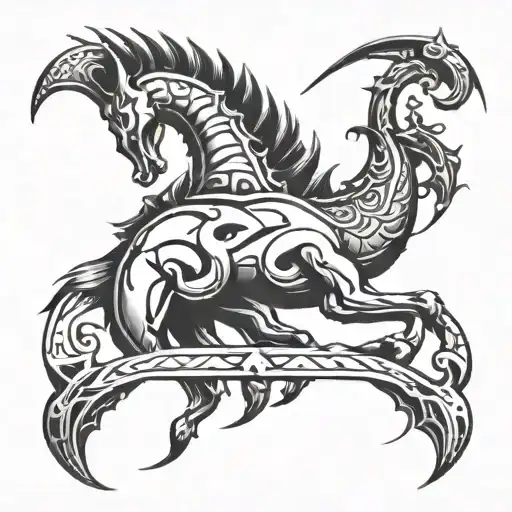 A Hybrid Scorpio-sagittarius Zodiac Symbol Incorporating Elements Of Both Signs