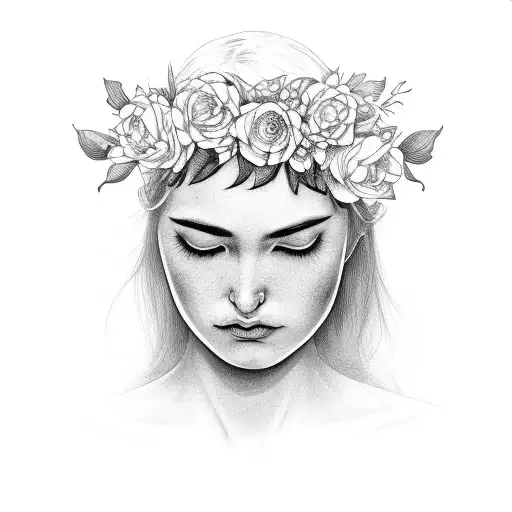 Weeping Woman With Flower Crown