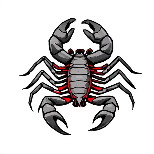 Create Me A Tattoo That Represents A Scorpion But Only In A Red Line