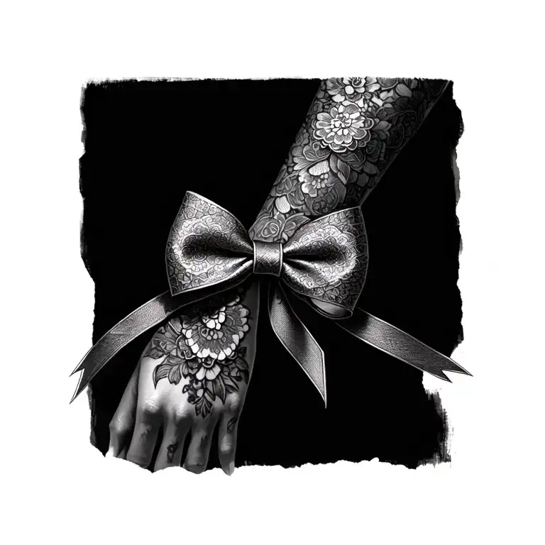 Lace Bow Tie Around Wrist