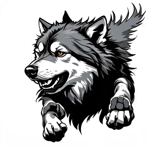 Track And Field Jumping Wolf