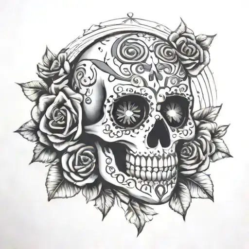 Sugar Skull With Sharingan Eye