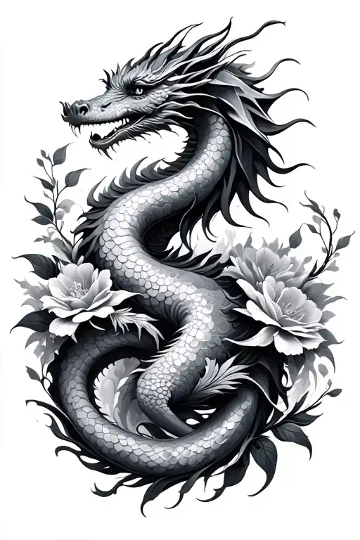 Feminine Dragon Floral