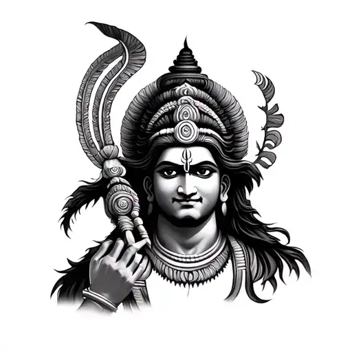 Hindu God Hanuman Tattoo Design Featuring Lord Shiva