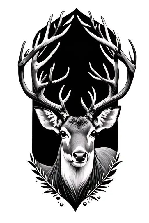 Simple Deer Tattoo Design