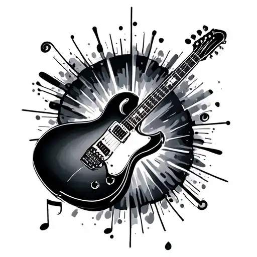 Music Symbol With Guitar