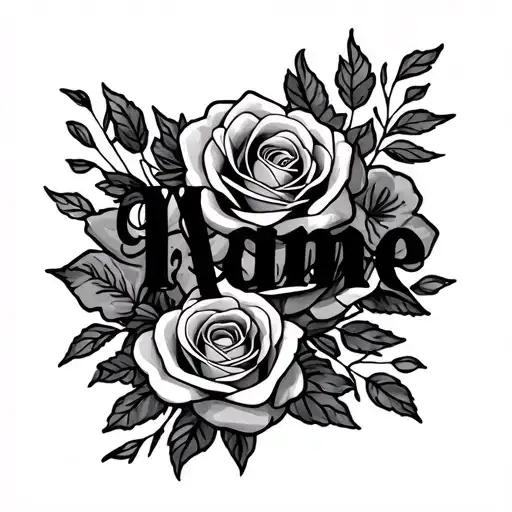 Name And Roses With Roman Numeral