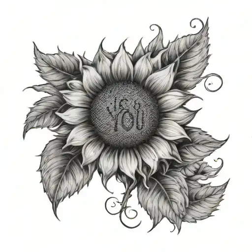 Sunflower With The Words I Love You My Babybear