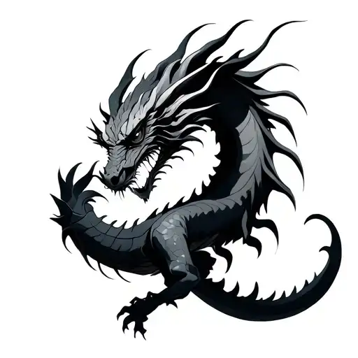 A Very Detailed Minimalist Dragon