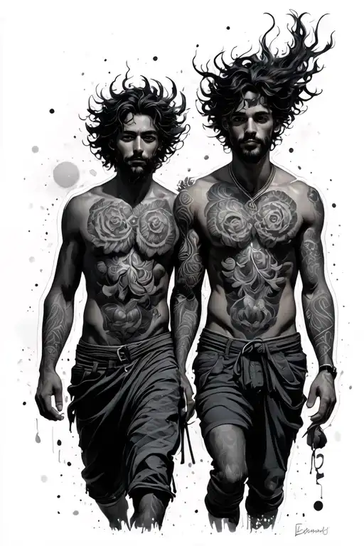 Gemini Brothers Walking Together