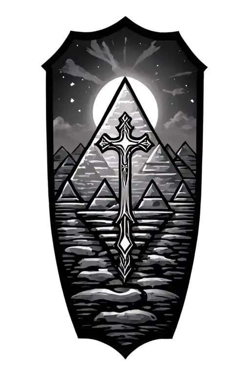 Small Cross And Pyramids