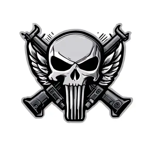 Military Recon Tab With Punisher Skull