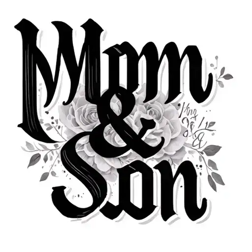 A Minimal Tattoo And Calligraphy Letter's That Write Mom & Son