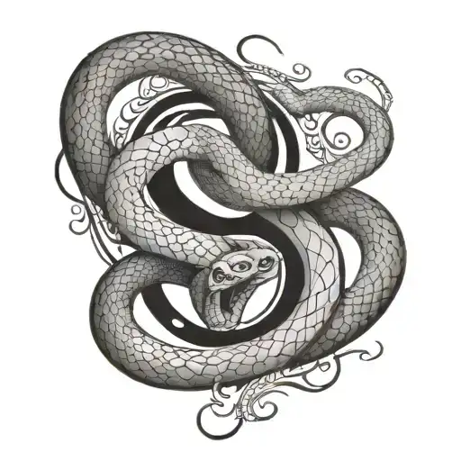 Snake Eating Infinity Creating An Yin Yang