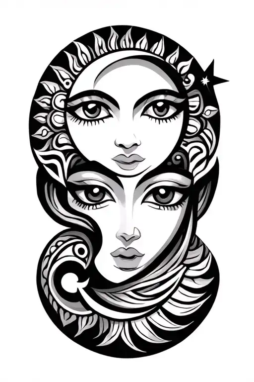 Maori Sun Moon And Stars