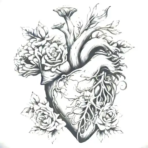 Anatomical Heart Crown Mushroom Flowers