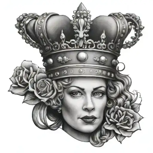 Queen With A Crown Above The Q In Pretty Writting