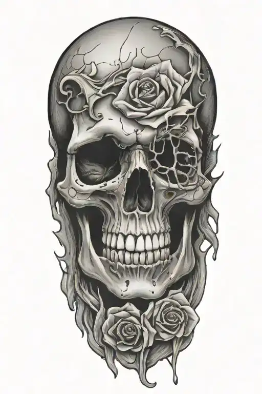 Broken Heart With Scull