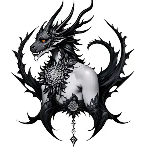 Hidden Demon With Feminine Mandala Design Incorporating