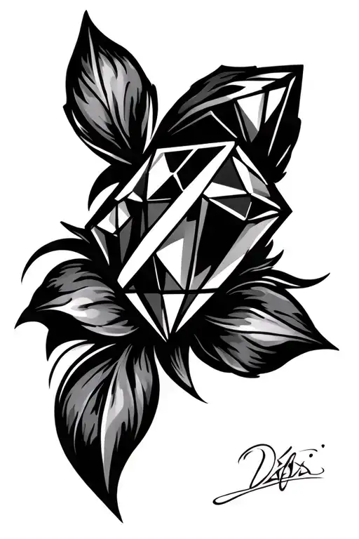 2D 4 Point Diamond On Inner Forearm Tattoo Design