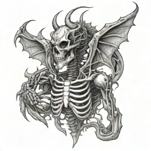 Human Skeleton Oroborus Dragon