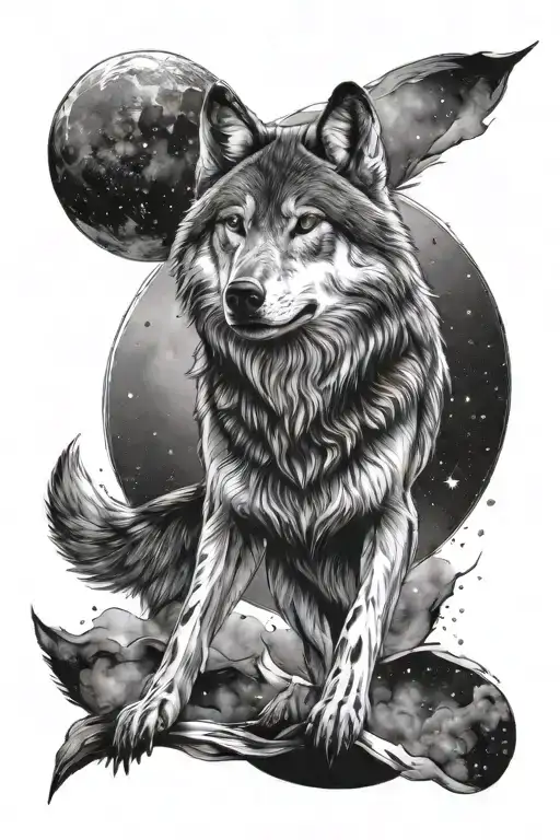Wolf Standing In Space