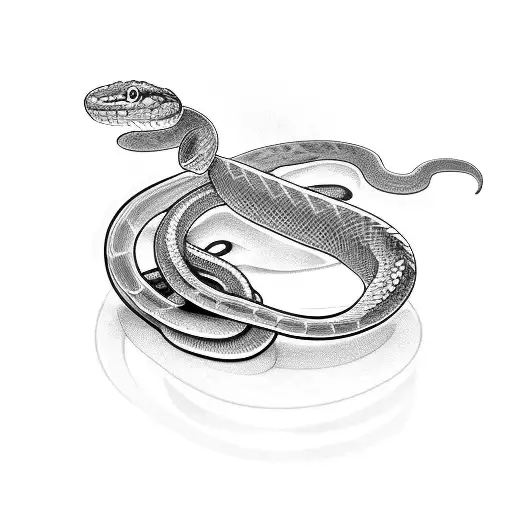 Snake Coiled Around A Quill