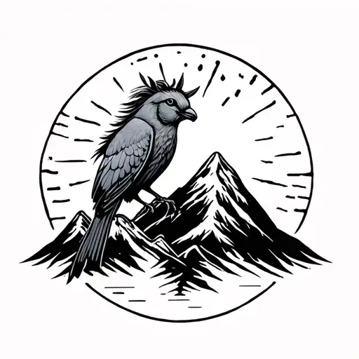 Bird Sun Horse Mountain