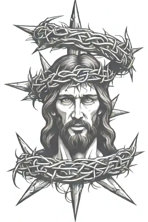 Jesus Christ Crown Of Thorns With Blood