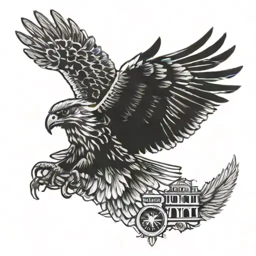 Tuskeegee Airmen And Red-tailed Hawk