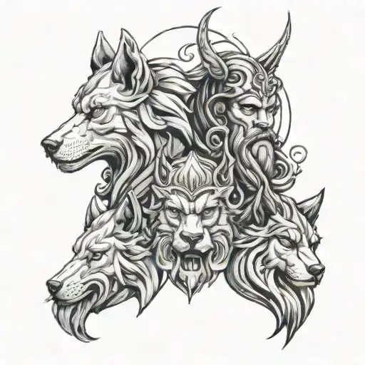Zeus Y Poseidon And Wolf Face