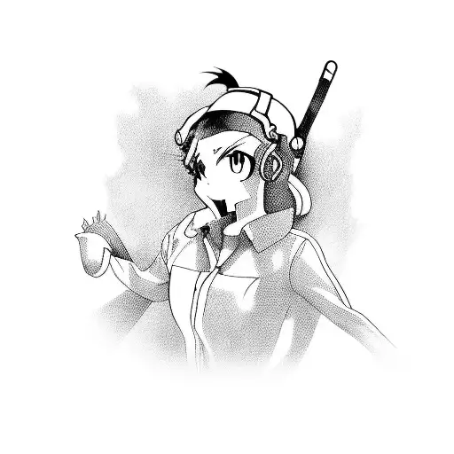 A Retro-inspired Anime Character Dancing To Electronic House Music