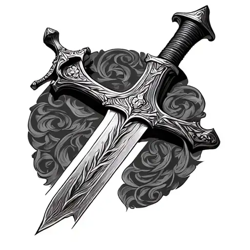 Scottish Claymore Sword With A Damascus Blade