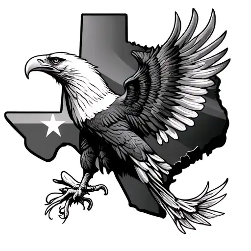 Texas Shape Combined With Poland Eagle Intertwined