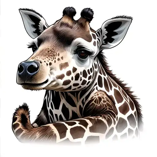 Bear And Giraffe Playing