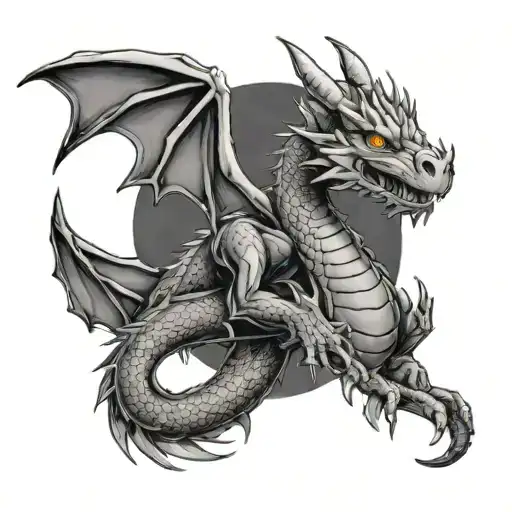 Dragon And Moon Cute