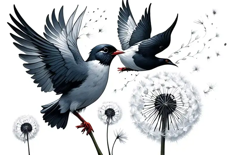 Everything Happens For A Reason With Dandelion Blowing Birds