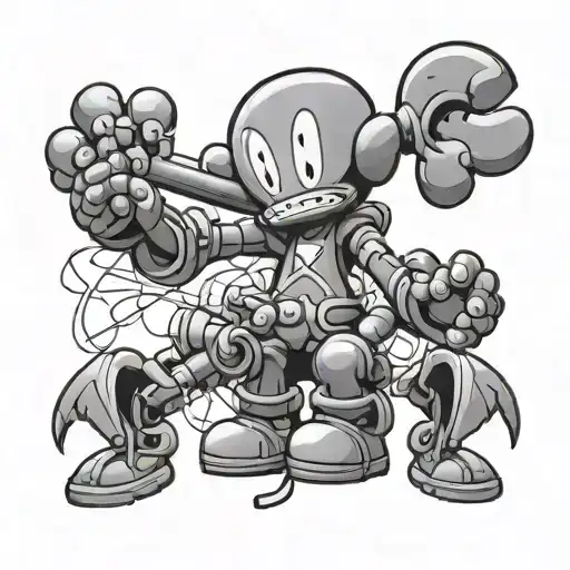 A Cartoon Version Of A Kaws Cartoon Representing Peace And Justice