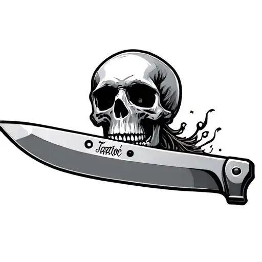 Knife With Skull Visible Inside Blade