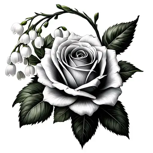 Lily Of Valley And Rose Blooming