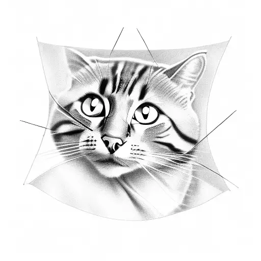 Woman Sewing W Cat Next To Her