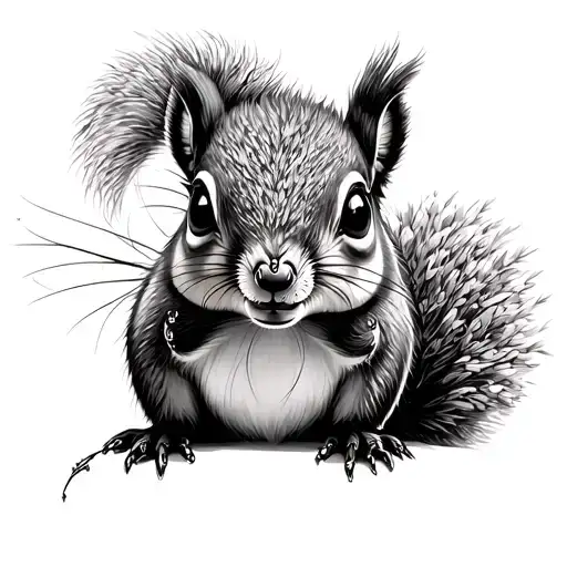 Spiritual Squirrel With Piercings And Nature Like Trees